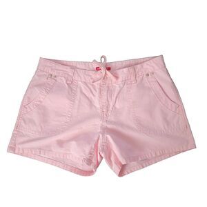 Unionbay Juniors SZ 9 Utility Shorts 100% Cotton Pink Drawstring Chino Beach